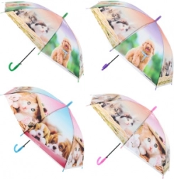 Umbrelă automată cu câini și pisici