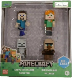 Figurine metalice Minecraft 6 cm, set 4 buc