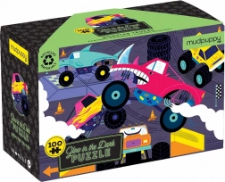 Puzzle Monster Trucks luminoase de la Mudpuppy - 100 piese