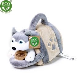 Husky de pluș cu cușcă portabilă 13 cm eco-friendly