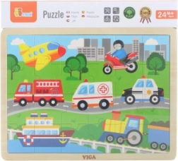 Puzzle din lemn – transport, 24 piese