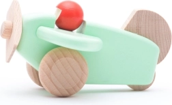 Avion Bajo din lemn cu pilot, verde mentă
