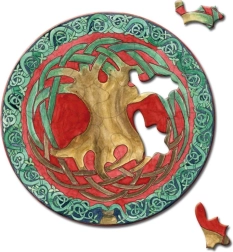 Puzzle rotund curiosi picoli copac 33 piese