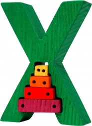 Puzzle de inserție Fauna Alfabet litera X xilofon