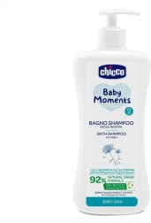 Chicco Baby Moments gel de duș 2 în 1 pentru păr și corp cu dozator, 750 ml
