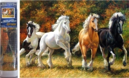 Mozaic cu diamante - Cai în galop