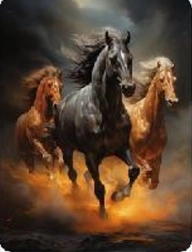 Mozaic cu diamante – trei cai în galop