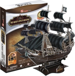 CubicFun puzzle 3D corabie de pirați Queen Anne's Revenge – 180 piese