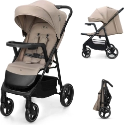 Cărucior sport Kinderkraft Trig 3 cu tăviță stone beige