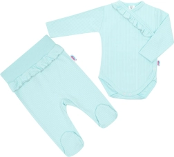 Set pentru bebeluși din 2 piese New Baby Stripes, albastru glaciar, 86