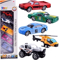 Set de Mașinuțe și Elicopter pentru Copii