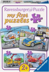 RAVENSBURGER Primul meu puzzle Vehicule de intervenție 4 în 1 (2,4,6,8 piese)