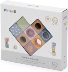 Viga Toys PolarB cuburi senzoriale din lemn cu efecte - 8 buc.