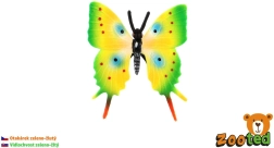 Fluture tropical din plastic Papilio verde-galben, 5,5 cm