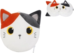 Pernă de călătorie cu mască pisică portocalie