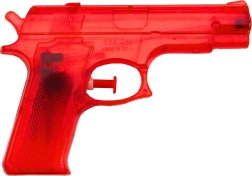 Pistolă de apă mică din plastic roșie 15 × 10,5 cm