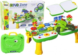 Masă valiză Dino Zone cu set cu bormașină, 249 piese
