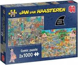 JUMBO Puzzle Jan van Haasteren Magazin de muzică și Stare de vară 2x1000 piese
