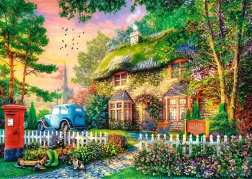 Puzzle TREFL Premium Plus: Timp pentru Ceai - Cabana Sleepy Lane 1000 piese