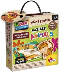 Puzzle din lemn Montessori cu animale
