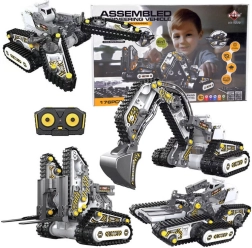 Set de construcție 4 în 1 – utilaje de construcții cu telecomandă, 176 piese