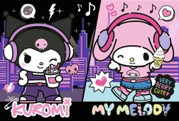 puzzle 160 piese kuromi conduce hello kitty trefl