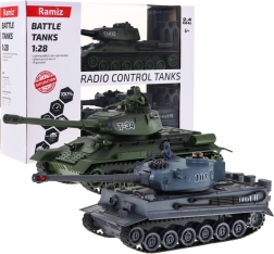 Tancuri telecomandate T-34 vs Tiger la scara 1:28 – set de luptă 2.4 GHz