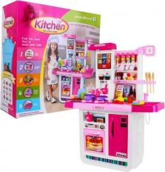 Bucătărie interactivă pentru copii 3+ cu robinet cu apă, lumini și sunete – Roz