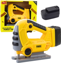 Fierăstrău pendular cu acumulator pentru copii cu lumini și sunete – galben