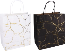 Pungă cadou kraft cu imprimeu L 22 × 27 × 11 cm