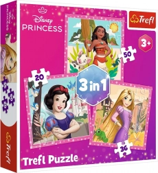 Puzzle 3în1 – flori frumoase – DISNEY PRINCESS Trefl