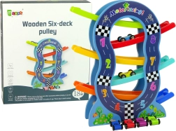 Pistă de Curse din Lemn cu 6 Nivele