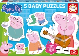 Puzzle pentru bebeluși Peppa Purcelușul 5în1 (2–5 piese)
