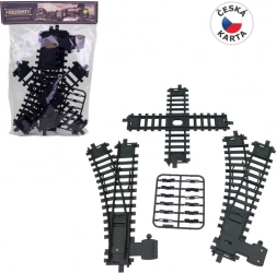 Set de șine pentru circuit feroviar 22 cm cu încrucișare și macazuri