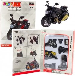Model metalic de motocicletă de asamblat 1:14, negru cu accente aurii