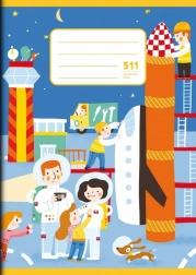 Caiet școlar A5 cu linie auxiliară Cosmos