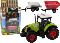 Tractor mare cu LED-uri și sunete - set de 2 utilaje agricole