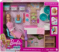 barbie salon spa cu mască pentru față – set de joacă