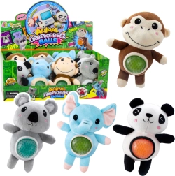 Jucărie marionetă din pluș de strâns cu biluțe cu apă 17 cm, mix de animăluțe