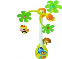 Carusel muzical HOLA pentru pătuț, cu cutie muzicală și zornăitoare