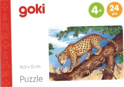 Goki puzzle din lemn Animale africane – jaguar, 24 piese