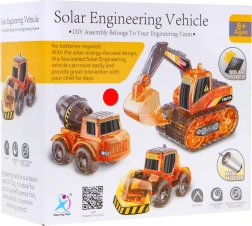vehicule solare educaționale de construcții 3‑în‑1 pentru copii – excavator, malaxor, buldozer