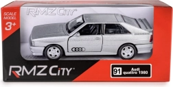Model metalic RMZ City Audi Quattro Coupé argintiu 1:35 cu pull-back