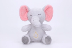 Elefant de pluș care respiră, cu efecte luminoase și sonore, 30 cm