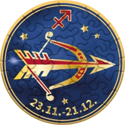 Curiosi puzzle rotunde zodiac Săgetător 33 piese