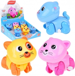 Pisicuța cu mecanism cu arc Psotek – jucărie colorată și mobilă pentru cei mai mici