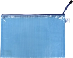 Plic plasă cu fermoar A5 albastru