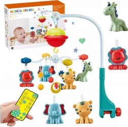 Carusel pentru pătuț cu proiector și telecomandă