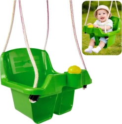 Leagăn pendular verde pentru copii cu scaun sigur