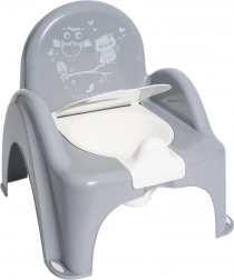 O oliță muzicală pentru copii cu capac, Bufnițe, gri